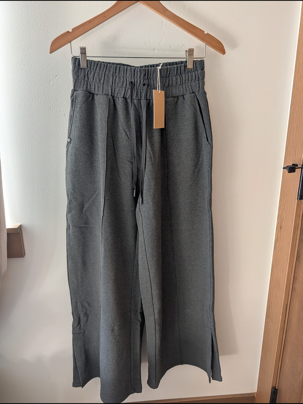 POPFLEX Kids Wide-Leg Drawstring Sweatpants in Dark Gray